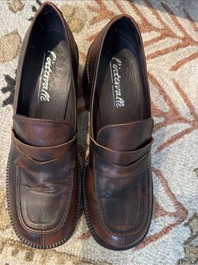 L'INTERVALLE Brown Leather Women's Loafers